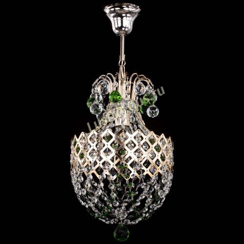 Люстра Корона №6 зеленая в Подольске Гусь Хрустальный