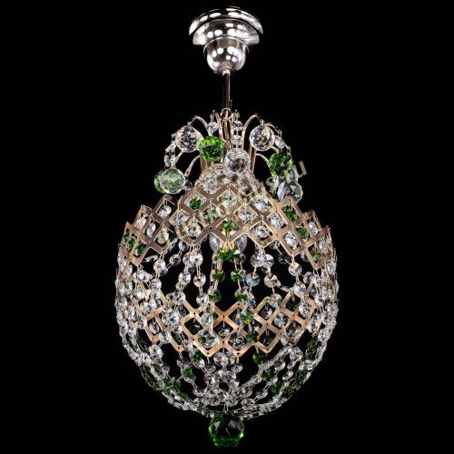 Люстра Корона №6 зеленая в Подольске Гусь Хрустальный