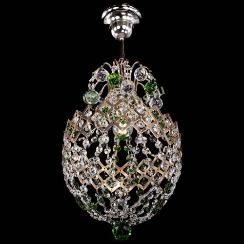 Люстра Корона №6 зеленая в Подольске Гусь Хрустальный