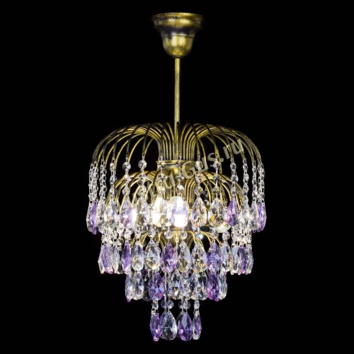 Люстра Лора №3 под бронзу фиолетовая в Подольске Гусь Хрустальный