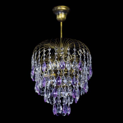 Люстра Лора №3 под бронзу фиолетовая в Подольске Гусь Хрустальный