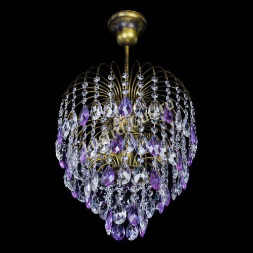 Люстра Лора №3 под бронзу фиолетовая в Подольске Гусь Хрустальный