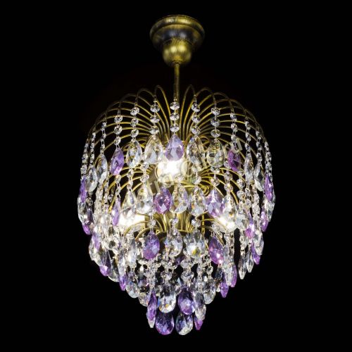 Люстра Лора №3 под бронзу фиолетовая в Подольске Гусь Хрустальный