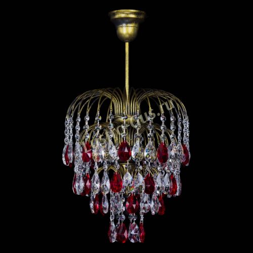 Люстра Лора №3 под бронзу красная в Подольске Гусь Хрустальный