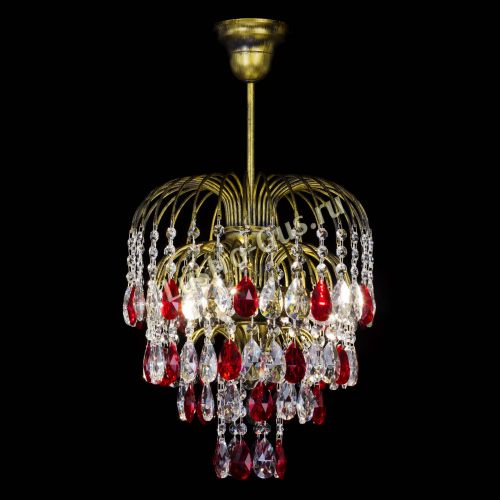 Люстра Лора №3 под бронзу красная в Подольске Гусь Хрустальный