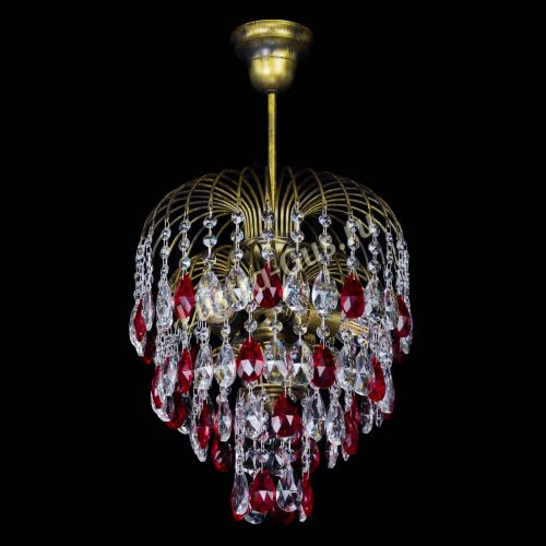 Люстра Лора №3 под бронзу красная в Подольске Гусь Хрустальный