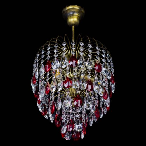 Люстра Лора №3 под бронзу красная в Подольске Гусь Хрустальный
