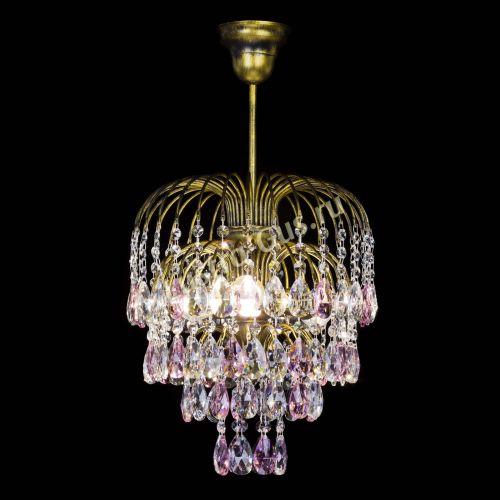 Люстра Лора №3 под бронзу розовая в Подольске Гусь Хрустальный