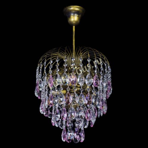 Люстра Лора №3 под бронзу розовая в Подольске Гусь Хрустальный