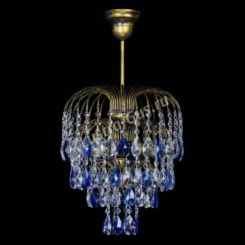 Люстра Лора №3 под бронзу синяя в Подольске Гусь Хрустальный