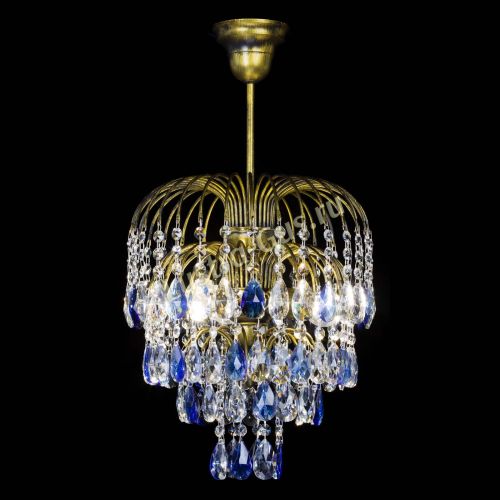 Люстра Лора №3 под бронзу синяя в Подольске Гусь Хрустальный