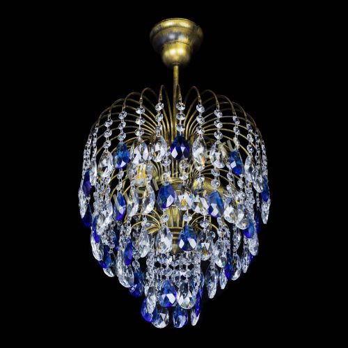 Люстра Лора №3 под бронзу синяя в Подольске Гусь Хрустальный