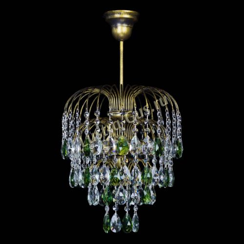 Люстра Лора №3 под бронзу зеленая в Подольске Гусь Хрустальный