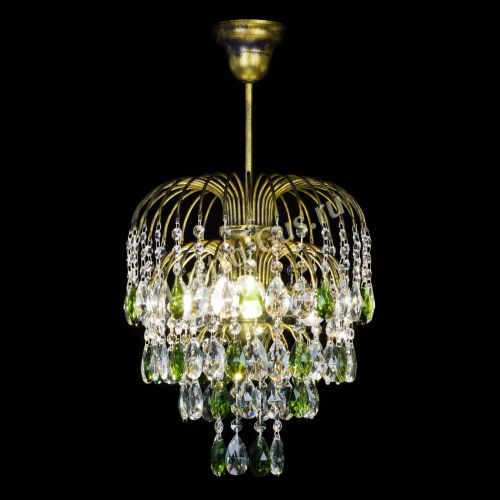 Люстра Лора №3 под бронзу зеленая в Подольске Гусь Хрустальный