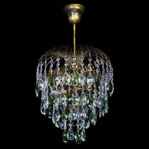 Люстра Лора №3 под бронзу зеленая в Подольске Гусь Хрустальный