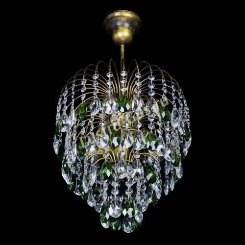 Люстра Лора №3 под бронзу зеленая в Подольске Гусь Хрустальный