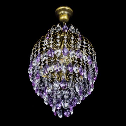 Люстра Лора №3 журавлик Фиолетовая под бронзу в Подольске Гусь Хрустальный