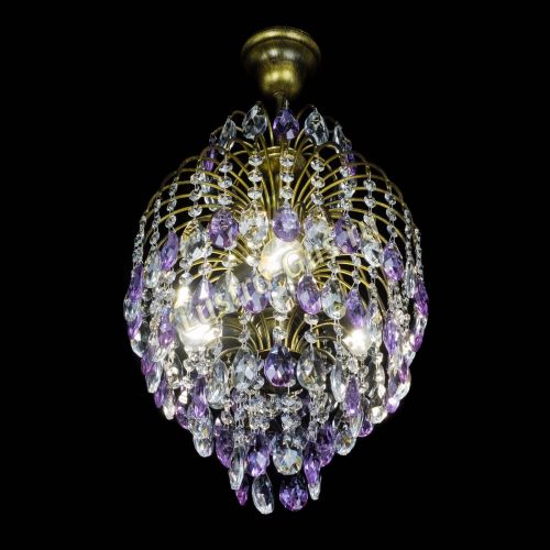 Люстра Лора №3 журавлик Фиолетовая под бронзу в Подольске Гусь Хрустальный