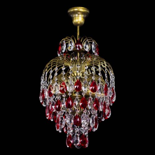 Люстра Лора №3 журавлик Красная под бронзу в Подольске Гусь Хрустальный