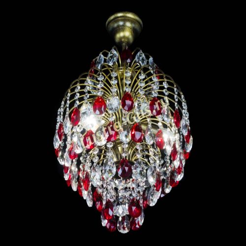 Люстра Лора №3 журавлик Красная под бронзу в Подольске Гусь Хрустальный