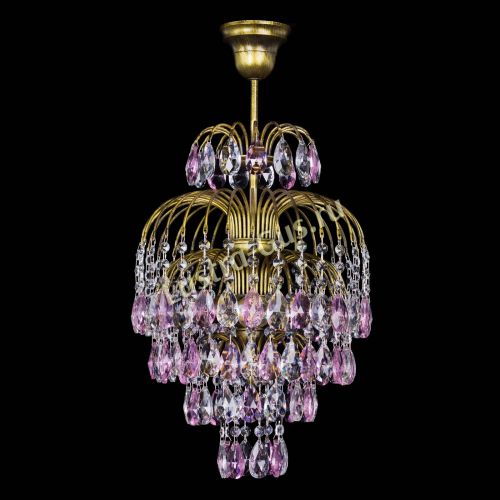 Люстра Лора №3 журавлик Розовая под бронзу в Подольске Гусь Хрустальный