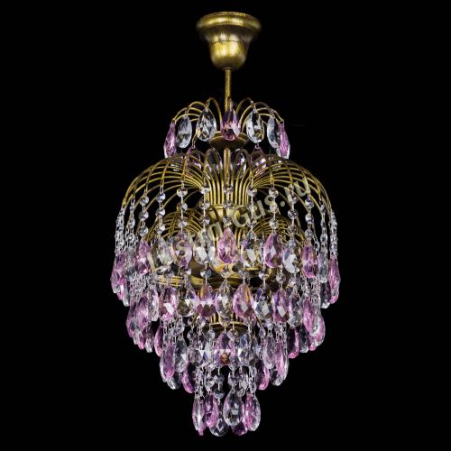 Люстра Лора №3 журавлик Розовая под бронзу в Подольске Гусь Хрустальный