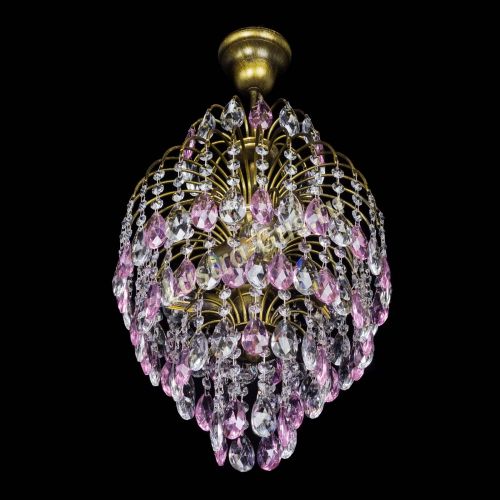 Люстра Лора №3 журавлик Розовая под бронзу в Подольске Гусь Хрустальный