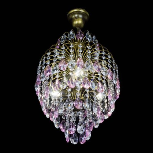 Люстра Лора №3 журавлик Розовая под бронзу в Подольске Гусь Хрустальный