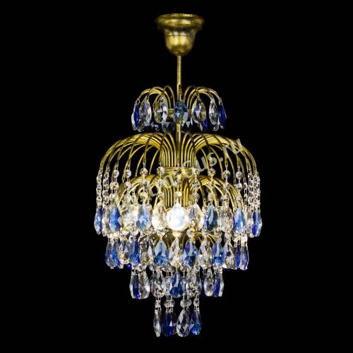 Люстра Лора №3 журавлик Синяя под бронзу в Подольске Гусь Хрустальный