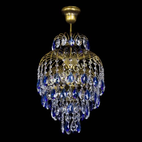 Люстра Лора №3 журавлик Синяя под бронзу в Подольске Гусь Хрустальный