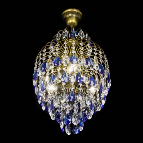 Люстра Лора №3 журавлик Синяя под бронзу в Подольске Гусь Хрустальный