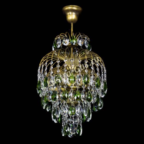 Люстра Лора №3 журавлик Зеленая под бронзу в Подольске Гусь Хрустальный