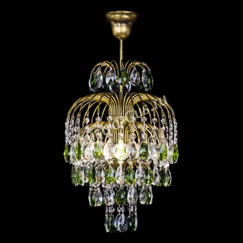 Люстра Лора №3 журавлик Зеленая под бронзу в Подольске Гусь Хрустальный