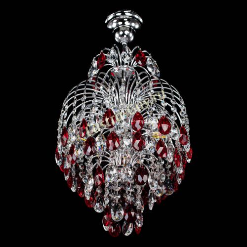 Люстра Лора №3 журавлик красная в Подольске Гусь Хрустальный