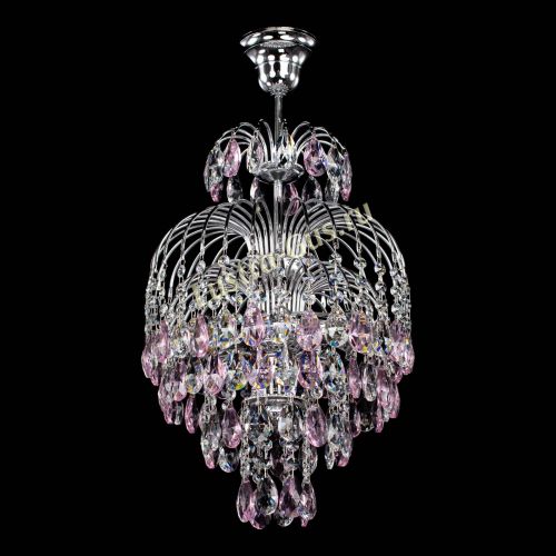 Люстра Лора №3 журавлик розовая в Подольске Гусь Хрустальный