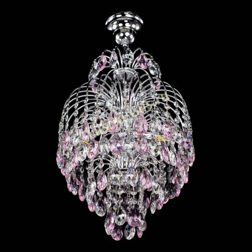 Люстра Лора №3 журавлик розовая в Подольске Гусь Хрустальный