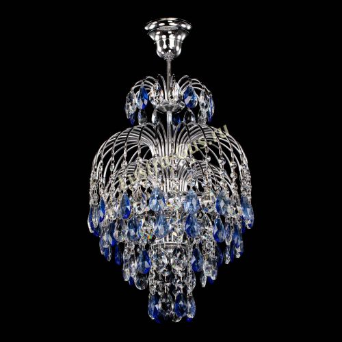 Люстра Лора №3 журавлик синяя в Подольске Гусь Хрустальный