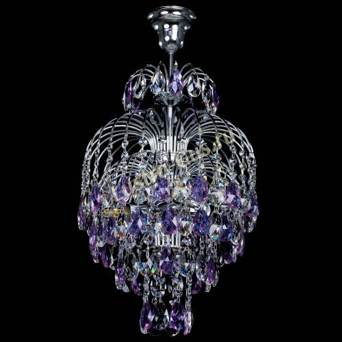 Люстра Лора №3 журавлик сиреневая в Подольске Гусь Хрустальный