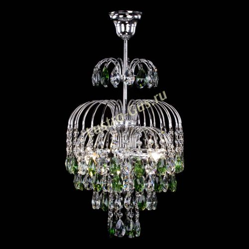 Люстра Лора №3 журавлик зеленая в Подольске Гусь Хрустальный