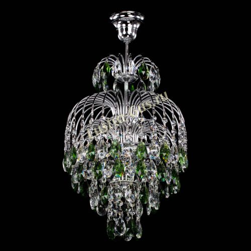 Люстра Лора №3 журавлик зеленая в Подольске Гусь Хрустальный