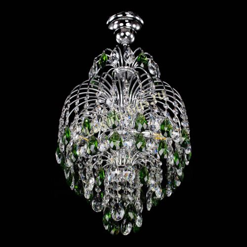 Люстра Лора №3 журавлик зеленая в Подольске Гусь Хрустальный