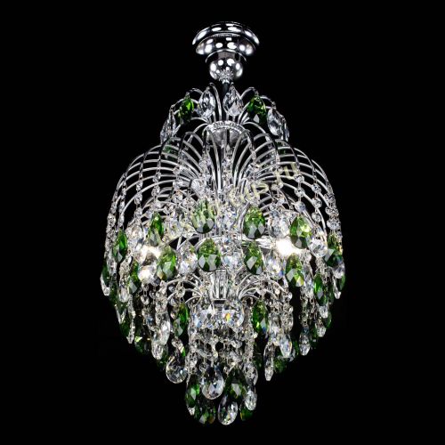 Люстра Лора №3 журавлик зеленая в Подольске Гусь Хрустальный