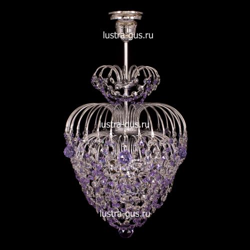 Люстра Лора оптикон сиреневая в Подольске Гусь Хрустальный