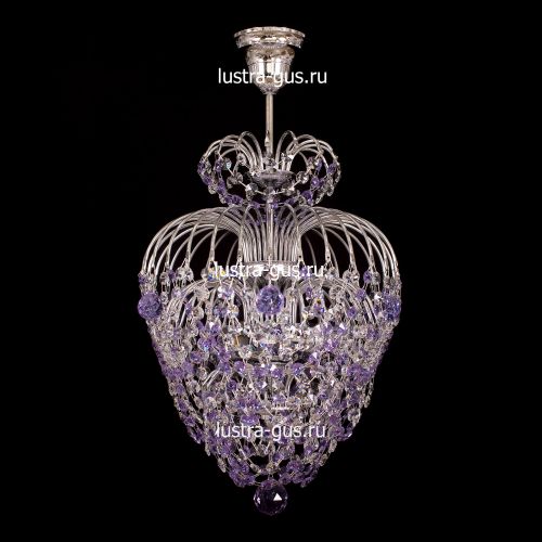 Люстра Лора оптикон сиреневая в Подольске Гусь Хрустальный