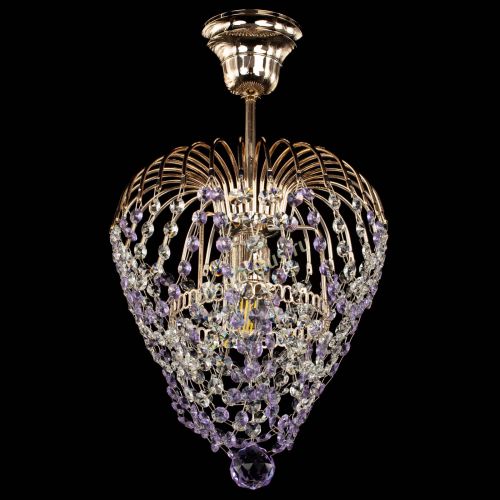 Люстра Малинка обтикон фиолетовая в Подольске Гусь Хрустальный