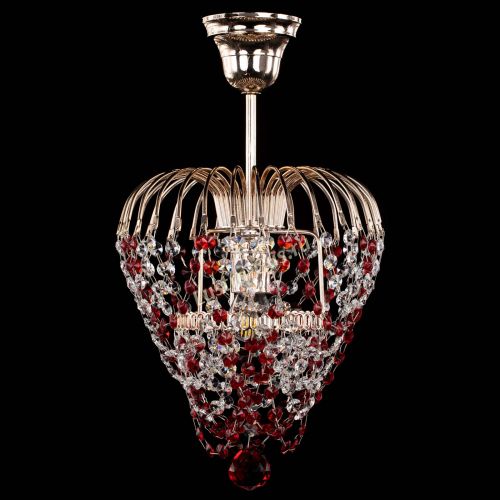 Люстра Малинка обтикон красная в Подольске Гусь Хрустальный