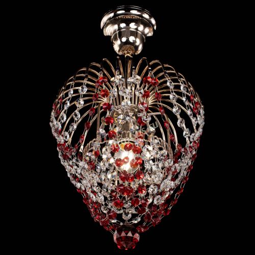 Люстра Малинка обтикон красная в Подольске Гусь Хрустальный
