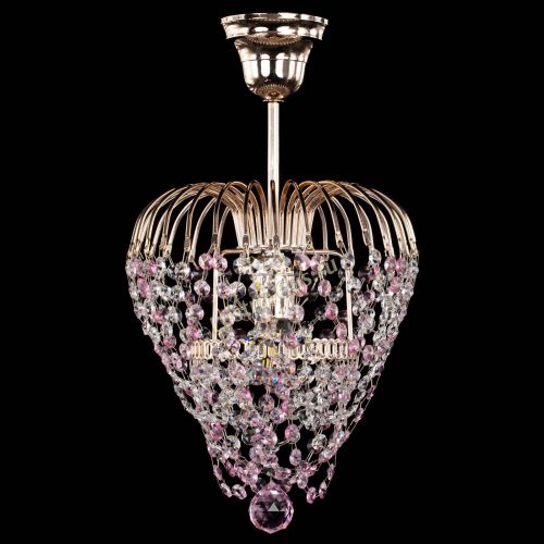 Люстра Малинка обтикон розовая в Подольске Гусь Хрустальный
