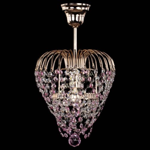 Люстра Малинка обтикон розовая в Подольске Гусь Хрустальный