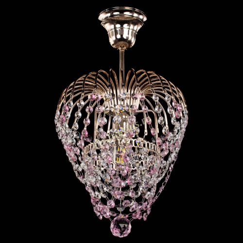 Люстра Малинка обтикон розовая в Подольске Гусь Хрустальный